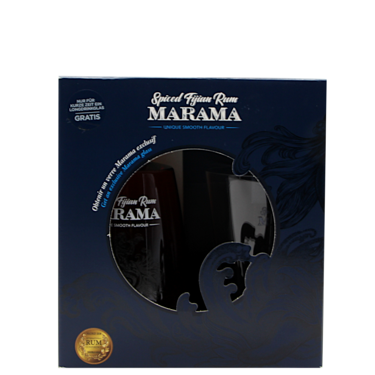 MARAMA Spiced Fijian Rum | 40 % | 0,7 L inkl.ein exklusives Marama Longdrink Glas im Geschenkkarton